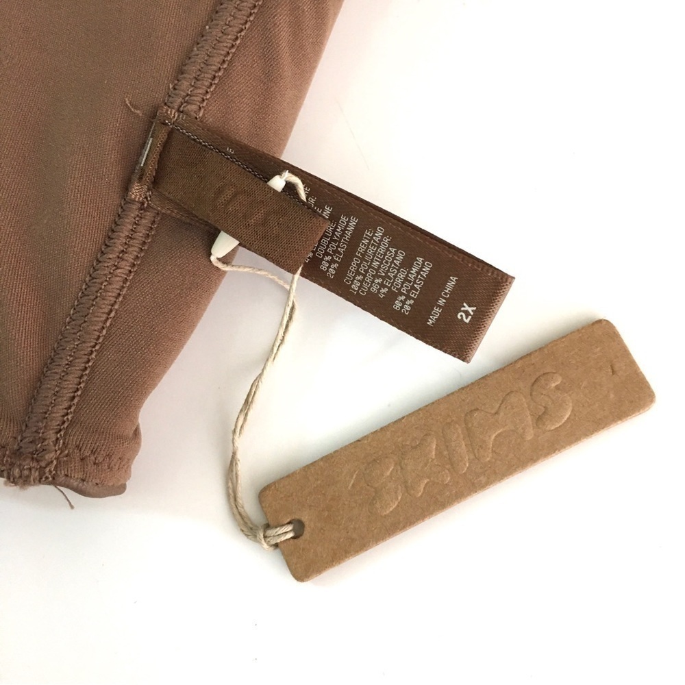 NWT SKIMS Faux Leather Bralette Jasper‎ 2X - Picture 9 of 14
